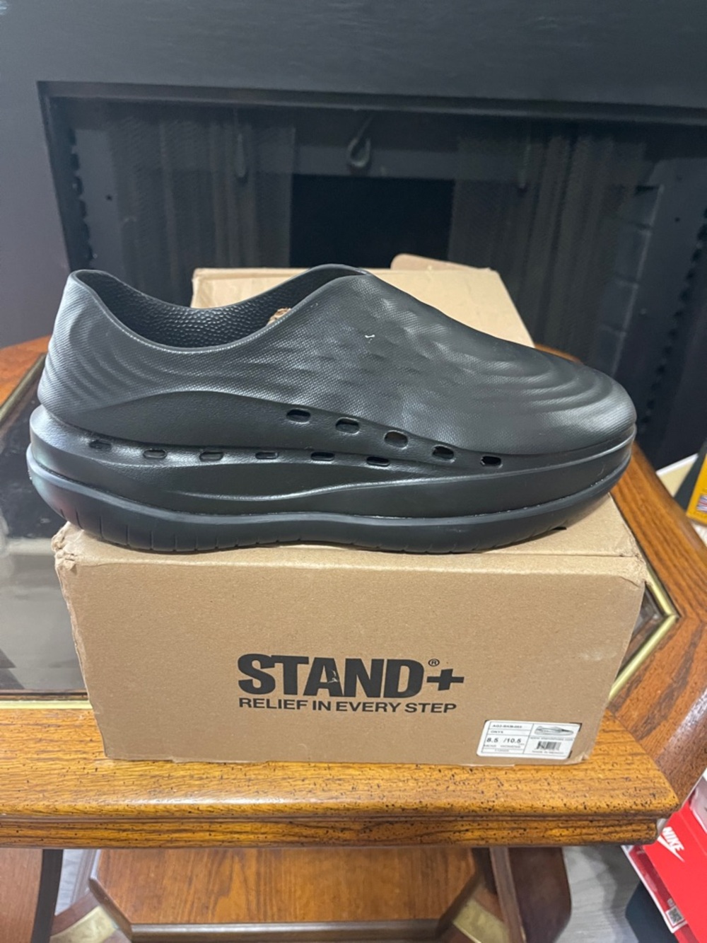Men's Black Slip-On Comfort Sandal